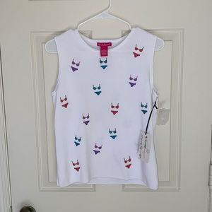 Alexandra Bartlett White Sweater Tank M Cotton